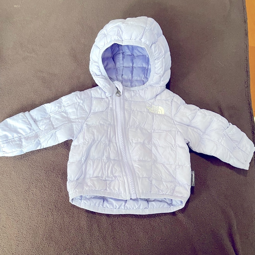Lavender puffer jacket for baby